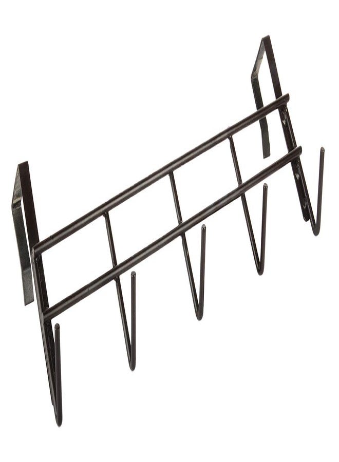 TECHNOVIBES منظم خطافات فولاذية وظيفية من تكنوفايبز، يُعلق فوق الباب/رف خطافات حائط - أسود (5 خطافات) (38 سم × 14 سم × 9 سم) (عبوة من قطعة واحدة) - Image 1